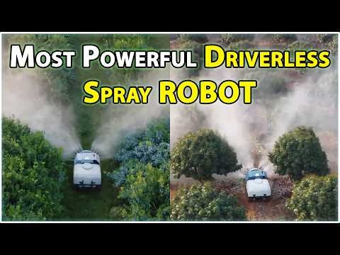 Most Powerful DRIVERLESS BOOM SPRAYER Robot Machine