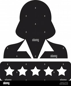 5 Star rating icon for social credit score system vector female user person profile avatar symbol for in a glyph pictogram illustration Stock Vector Image & Art - Alamy