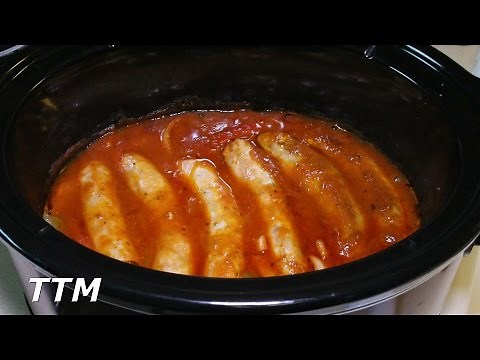 Sausage, Peppers, and Onions in the Crock Pot Slow Cooker