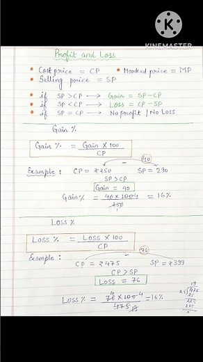 Profit and Loss formula