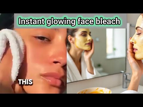 homemade face bleach with simple kitchen ingredients glowing shiney skin #homemade