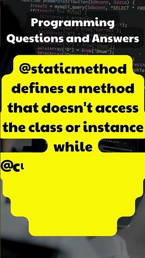 @staticmethod vs @classmethod: Python Expert Explains the Key Differences @pgcproject #python