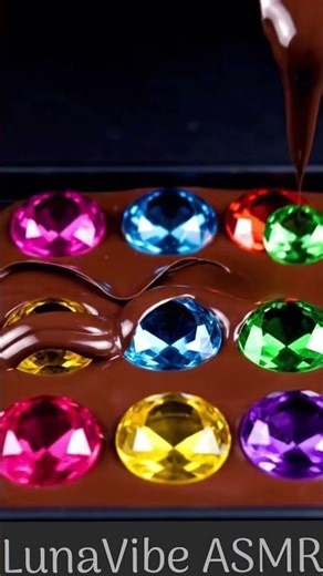 Chocolate Drizzle & Rainbow Gem ASMR Delight 🌈🍫 | Ultra-Satisfying Macro Sounds
