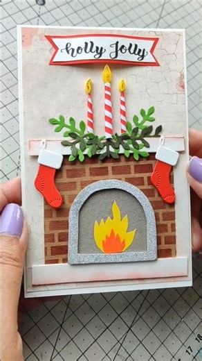 Cozy Winter Card #shorts #christmasdecor #cards #hearth
