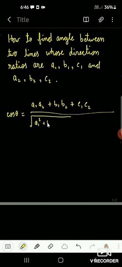 Finding angle between two lines whose Direction Ratios are given | 3D Geometry | Class 12