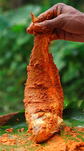 Burning fish in fire with clay #shorts #fish #cooking #asmr