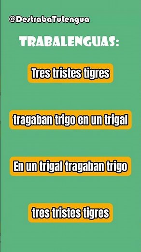 Trabalenguas Clásico - Tres Tristes Tigres