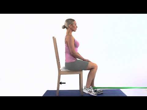 Sitting knee flexion with a band
