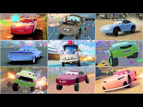Cars 3: Driven to Win - All Characters/Cars Stunt Showcase Gameplay Compilation HD