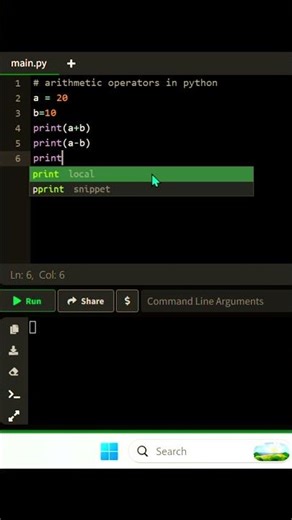 All Arithmetic Operators in Python #python #shorts