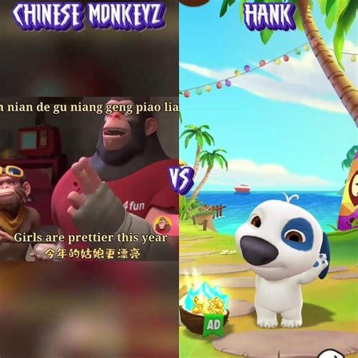 Chinese Monkeyz Vs Hank Who Is Best ? 😭🤞🤣 #Shorts