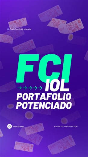 ¿Tenés pesos y no sabés en qué invertirlos? ¿ni cómo? ¡Conocé los FCI de IOL! 😏 En un solo instrumento, compras paquetes de inversiones diseñados y administrados por expertos. Con IOL Portafolio Potenciado, accedés a todas nuestras recomendaciones mensuales sin tener que comprar y gestionar cada instrumento por separado. 💸 Descargá la App IOL ¡y empezá hoy vos también a potenciar tus ahorros! ✅ | Invertironline