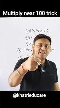 Multiplication near 100 trick ‎⁨ @khatrieducare#maths #khatrieducare