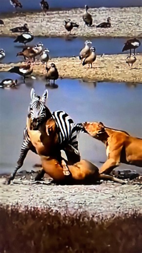 Heart-Stopping moment: Lions vs Zebra in the battle for survival in the wild nature of Africa