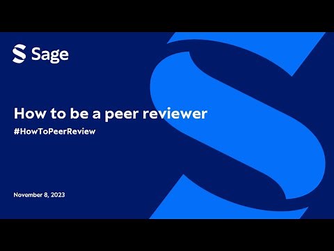 How to Be a Peer Reviewer Webinar