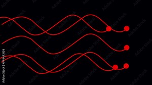 art retro color palette drawing lines animated Wind Path Animation on black Screen. 4k