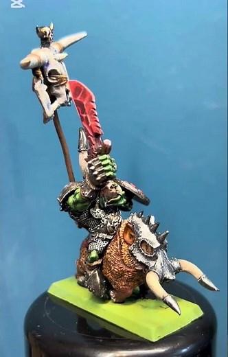 Orc Warlord - Kaudillo Orco en Jabalí #miniaturepainter #miniature #warhammer #miniaturepainting