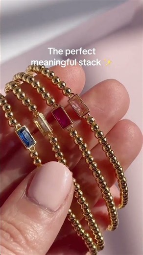 The Perfect Meaningful Stack ✨ | Kylie Four Birthstone Bracelet