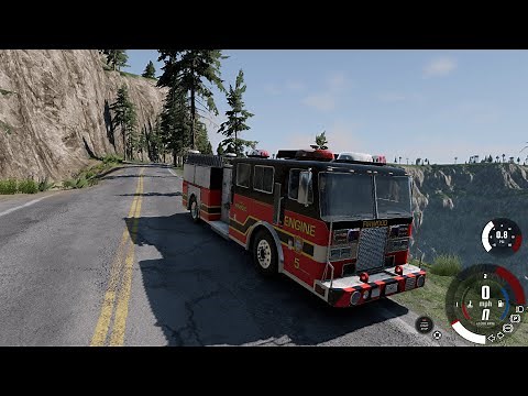 MTL Sherman Fire Truck on Mountain Clif Road | BeamNG.drive Gameplay (No Commentary)
