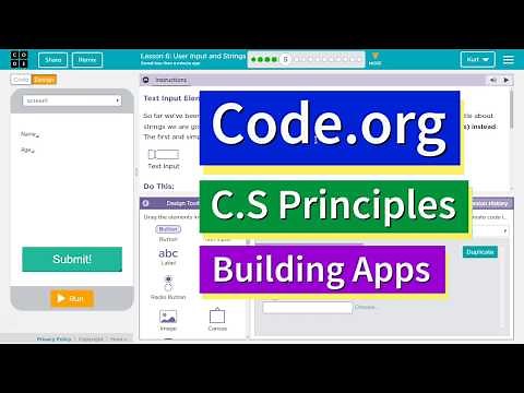 User Input and Strings Lesson 6.5 Tutorial with Answers Code.org CS Principles