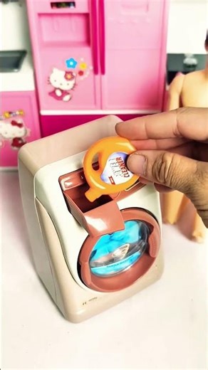 ASMR With Unboxing Barbie Doll And Washing Machine Playset KitchenV #barbie #barbiedoll #doll #07