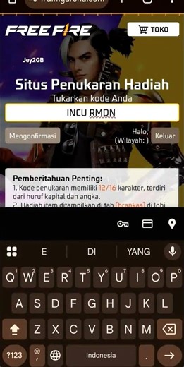 KODE REEDEM EPEP BERKAH RAMADHAN 💫 #freefire