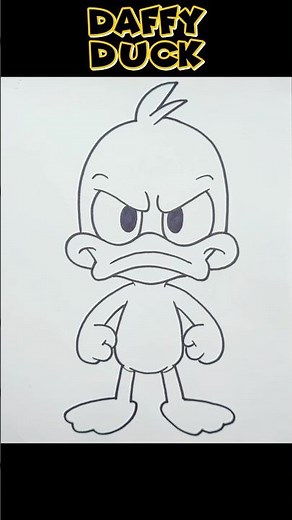 How to Draw Daffy Duck | DRAWING TUTORIAL #daffyduck #looneytunes #drawing #shorts