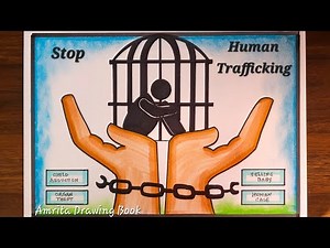 National Human Trafficking awareness poster drawing | Stop Human Trafficking awareness Poster easy