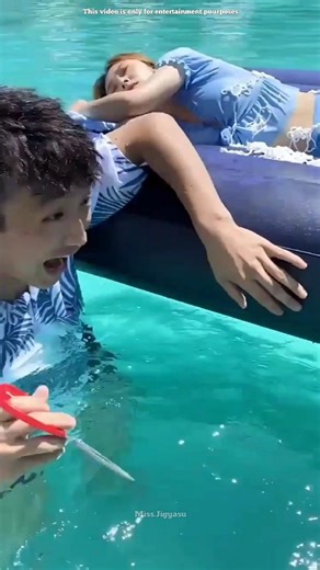 Pool Party Gone Wrong… Mattress Also Took a Dive! 😂