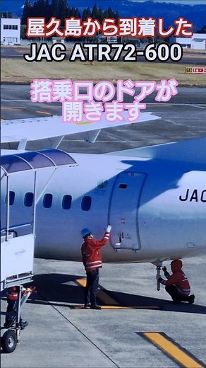 [Short Ground Handling Video] 🥭 The doors open at the boarding gate for Japan Air Commuter #shorts