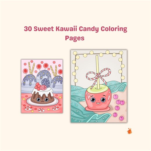 30 Kawaii Candy Coloring Pages – Printable Activity (PDF Download - Etsy Australia