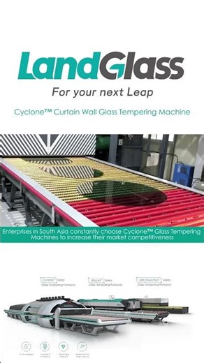 LandGlass Cyclone™ Series Curtain Wall Glass Tempering Machine Furnace.