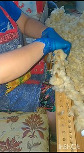 Busy evening finishing rug. Peg loom weaving with Texel lambs raw fleece. Next I'll have to get it washed. #wool #art #craft #weaving #farm #sheep #diy | Welsh cottage by Zina