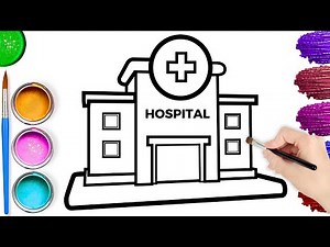 🏨How to Draw a Hospital | Easy Drawing, Painting & Coloring