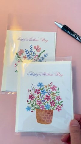 Flower Bouquet Mother's Day Cards – Set of Two (print) - Etsy