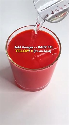 4.1K views · 31 reactions | REAL MAGIC COLOR CHANGING POTION! 離 1. Add 1/2 cup of water to a glass 2. Pour and mix turmeric into the water 3. Take a minute to notice what color your mixture is 4. Now add in 1/4 tbsp of powdered dish soap 5. Take a look at the color now! It should’ve turned red. 6. To return it to yellow, add 1/4 cup of vinegar to the mixture #scienceforkids #kidsactivities | Hello Quick recipes | Facebook