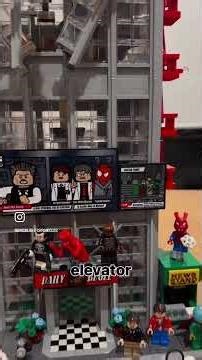 Fully assembled Lego Marvel Daily Bugle tower - including Spider-Man and all his friends and foes!