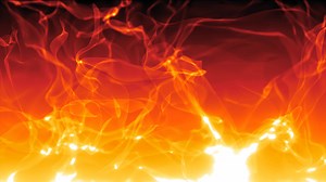 Download Abstract background of orange smoke and fire in the rays of the sun, beautiful glowing waves from the air with particles of energy and magic. Screensaver, video in 4k, motion graphics design for free