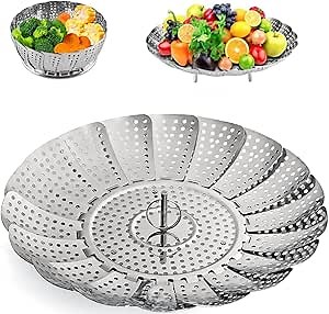 Amazon.com: Zocy Steamer Basket, Stainless Steel Vegetable Steam Baskets for Steaming Cooking Expandable to Fit Various Size Pot (5.5" to 9.3"): Home & Kitchen