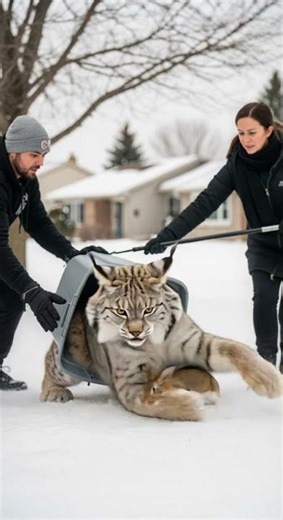 Canadian Lynx Grabs Pet Rabbit… Then This Stunning Escape #wildlife #nature #animals