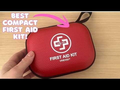Mini First Aid Kit, 150 Piece Small Waterproof Hard Shell Medical Kit for Home, Car, Travel, Camping