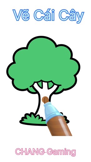 Vẽ Tô màu Cái cây xanh đơn giản #drawing #coloring #tree