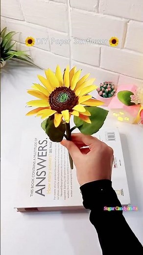 How to make a Sunflower using Regular Paper | DIY Paper Flower #shorts #papercraft #diy #paperflower