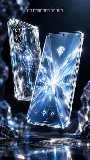 Experience the future with the world's first transparent diamond smartphone, featuring glowing AI circuits and a stunning crystalline design. ​Hashtags: #FuturePhone #DiamondPhone #TechConcept #AIPhone #FuturisticDesign