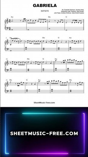 Gabriela Sheet Music KATSEYE (EASY PIANO)