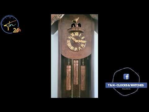 Vintage Musical Black Forest Grandfather Cuckoo Clock with Nice Sound