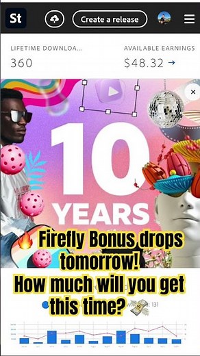 Firefly Bonus tomorrow! 💸 How much will you get this time? 🔥 #AdobeStock #FireflyBonus