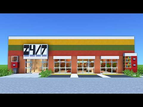 Minecraft Tutorial: How To Make A Convenience Store | Including Interior