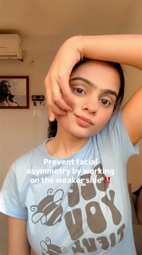 Face exercises to improve face asymmetry #faceyoga