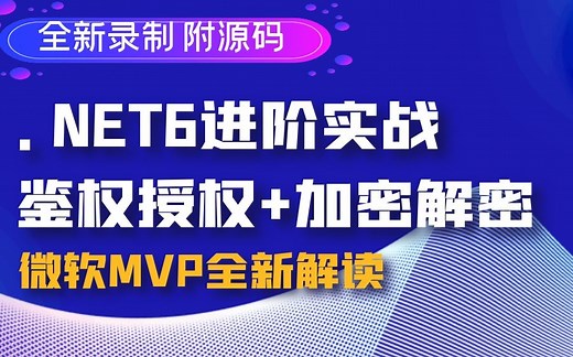 全新.NET6实战进阶：鉴权授权+加密解密｜C#/.NET架构师进阶教程合集（MD5/Des/RSA算法实现/ASP.NET Core零基础教程）B0524